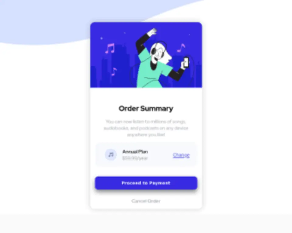order summary component — screenshot