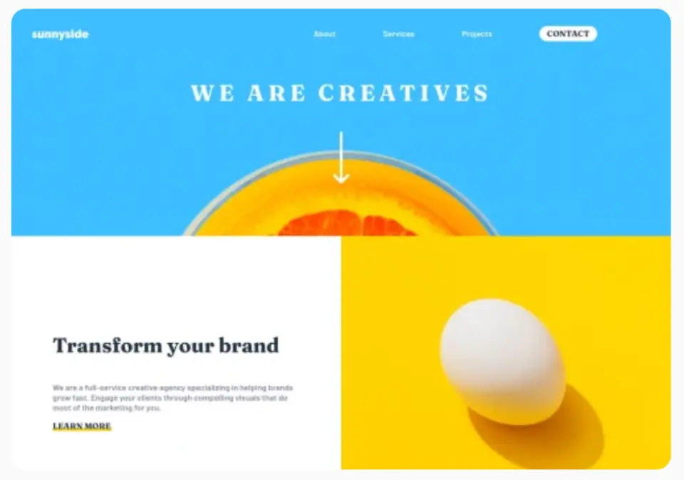 landing page — screenshot